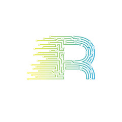 Letter R logo design template,technology,electronics,digital,logotype