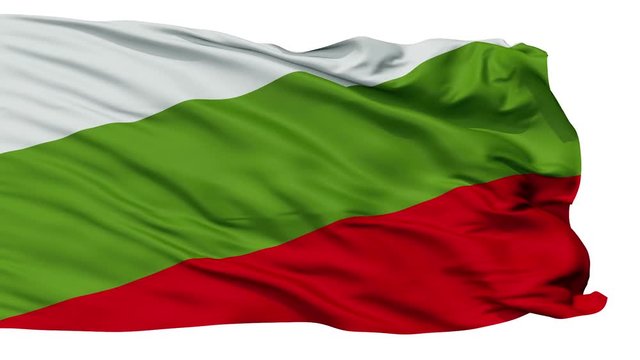 Principality of Ongal Micronation Flag, Isolated Realistic 3D Animation, Seamless Loop - 10 Seconds Long, Alpha Channel Included