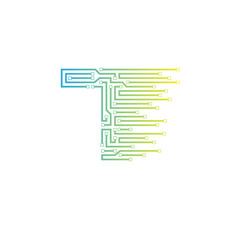 Letter T logo design template,technology,electronics,digital,logotype