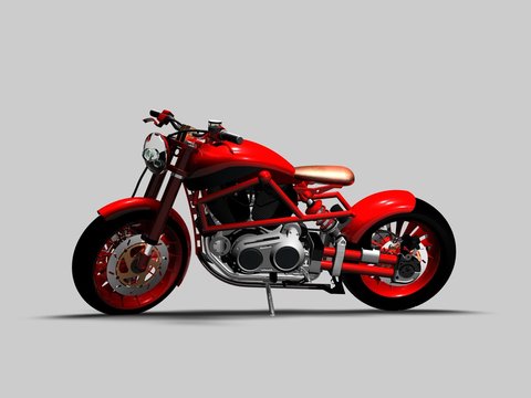 Moto custom rossa