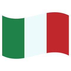 illustration italy flag waving on White Background