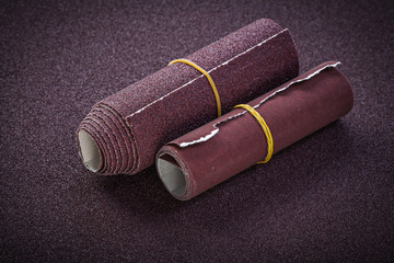 Rolled emery paper top view abrasive tools