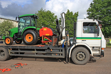 Tractor on a truck