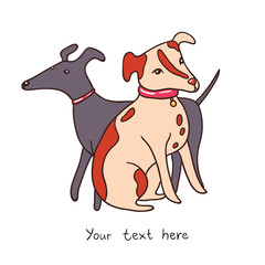 Two Cute Dogs Illustration