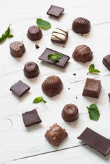 Different chocolate candies