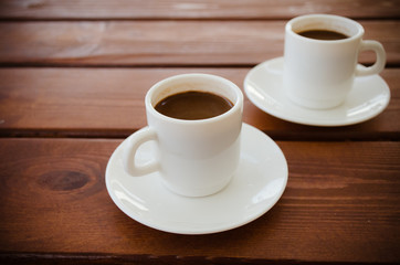 Two cups of turkish coffee on the table