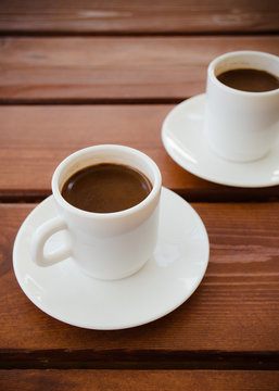 Two cups of turkish coffee on the table