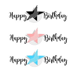 Obraz premium HAPPY BIRTHDAY hand lettering, handmade calligraphy, vector background