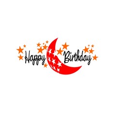 HAPPY BIRTHDAY hand lettering, handmade calligraphy, vector background