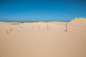 Fototapeta na wymiar Moving dunes in the Slowinski National Park, Poland