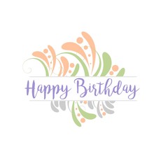 HAPPY BIRTHDAY hand lettering, handmade calligraphy, vector background