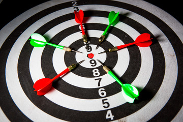 The darts isolated on black background