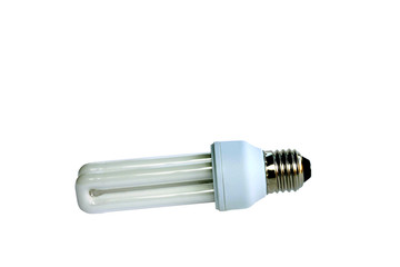 Isolated white fluorescent lamp.