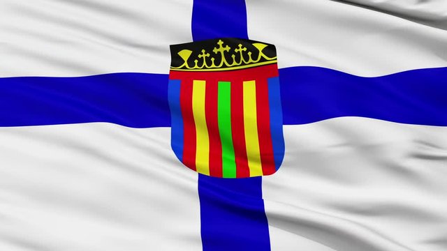 Coptic Religious Flag, Close Up Realistic 3D Animation, Seamless Loop - 10 Seconds Long