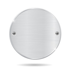 Round metal plate with screws