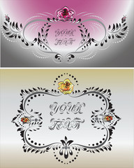 Ornamental frames with flowers rose in vintage style 