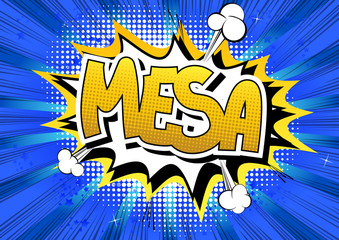 Mesa - Comic book style word.