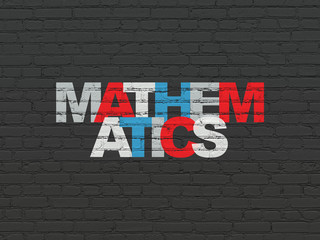Learning concept: Mathematics on wall background