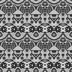 Lace seamless pattern with flowers