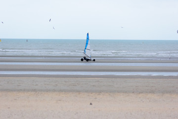 sand yacht racing on the beach