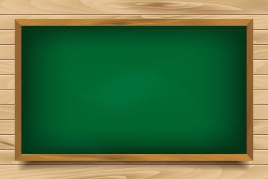 School Green Board On Wooden Background