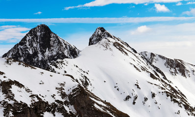 Fototapeta na wymiar landscape with high mountain peaks