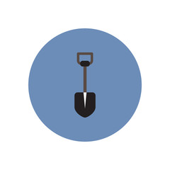 stylish icon in color circle agriculture shovel 