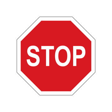 Traffic sign stop. Road sign. Vector illustration.