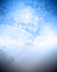 Fototapeta premium Abstract curve and triangle shape light to dark blue color mosaic background. EPS10 vector file
