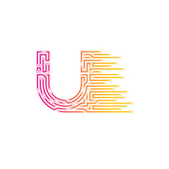 Letter U logo design template,technology,electronics,digital,logotype