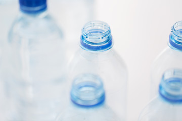 close up of empty used water bottles