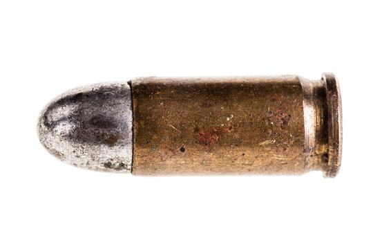 Rusty old bullet  isolated