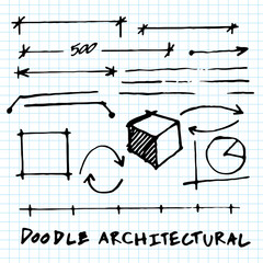 Doodle Architectural sketching vector illustration