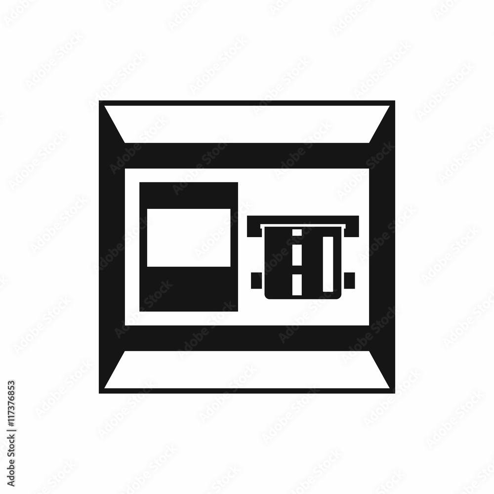 Poster atm icon in simple style isolated on white background. banking symbol