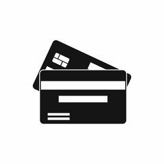 Credit card icon in simple style isolated on white background. Money symbol