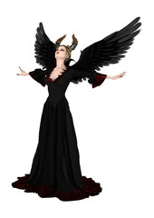 3D Rendering Evil Queen on White