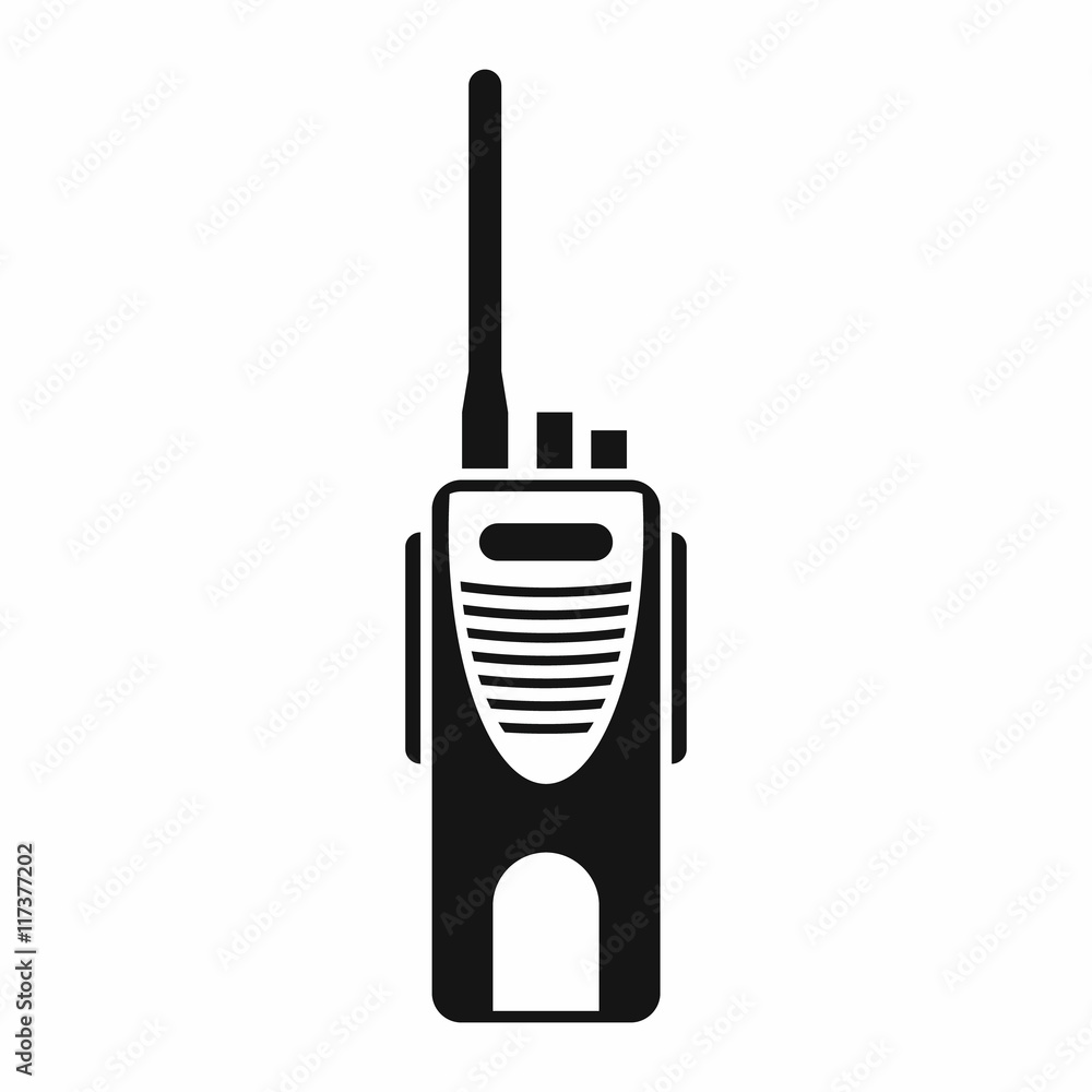 Poster radio transmitter icon in simple style isolated on white background. device symbol