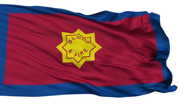 Standard of the Salvation Army Religious Flag, Isolated Realistic 3D Animation, Seamless Loop - 10 Seconds Long