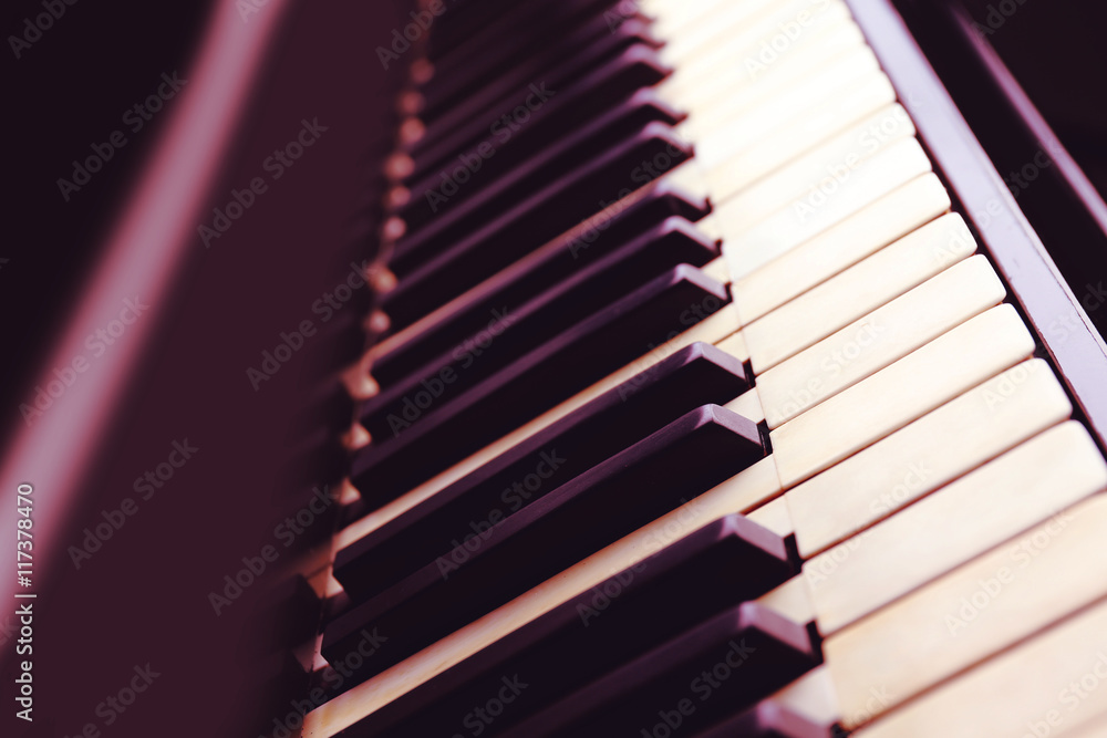 Wall mural Piano keys closeup