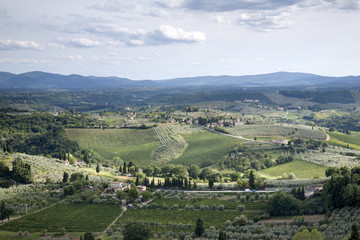 Fototapeta na wymiar Countryside near San Gimignano; Tuscany