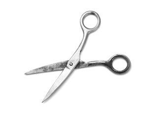 Barber scissors isolated on white