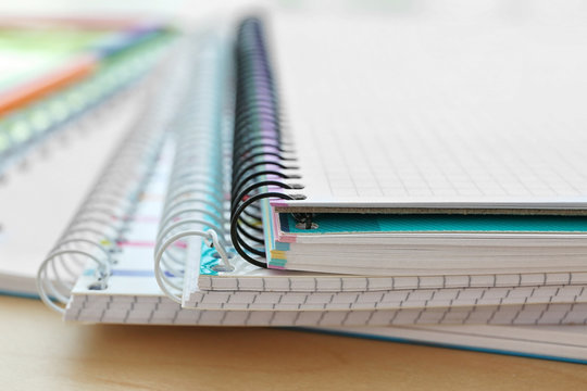 School notebooks, closeup