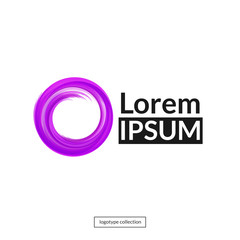 Abstract round element for design. Purple circle logo template.