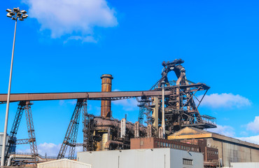 Blast furnace plant in steel industry, UK