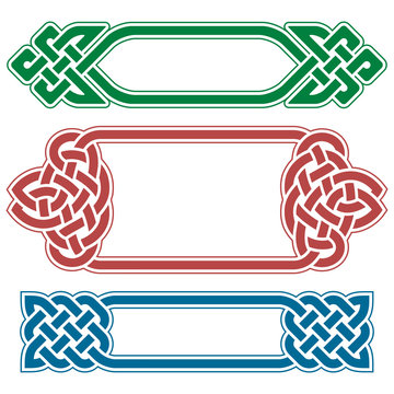 Naklejki Vector celtic frame set isolated on white background