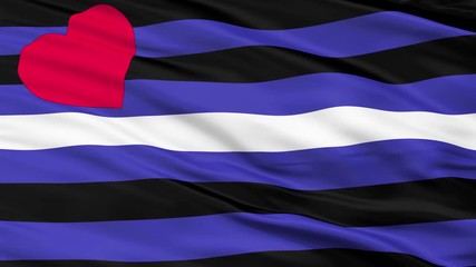 Leather Latex and BDSM Pride Flag, Close Up Realistic 3D Animation, Seamless Loop - 10 Seconds Long