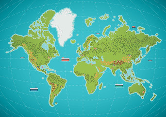 Colorful world map vector illustration