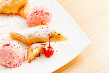 pancakes with ice cream