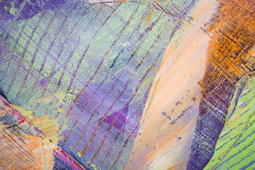 Painting Artistic bright color oil paints texture abstract artwork. Modern futuristic pattern for...