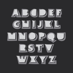 Modern Black and White Bold Font Set Design